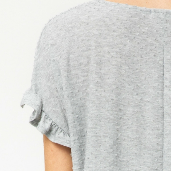 Seafoam Swiss Dot Ruffle Top NWT - Picture 3 of 7